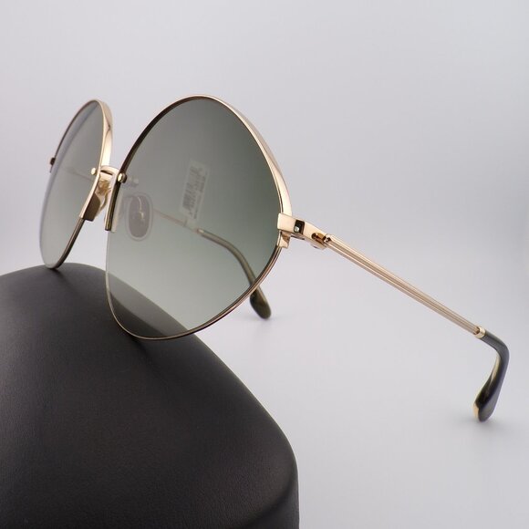 Victoria Beckham Sage Green Gold Gradient Oval Shades, Unique Large Designer Lux main image 16
